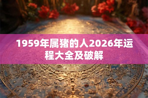 1959年属猪的人2026年运程大全及破解