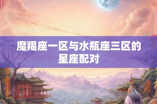 魔羯座一区与水瓶座三区的星座配对