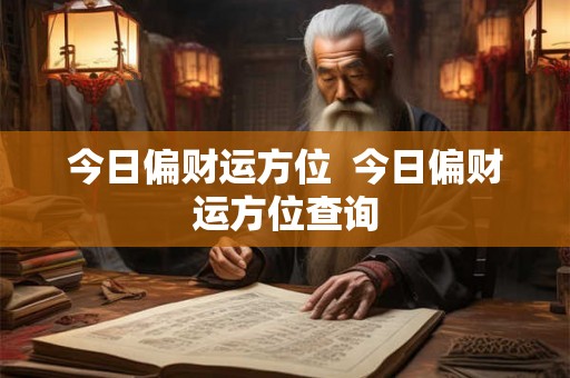 今日偏财运方位  今日偏财运方位查询