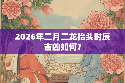 2026年二月二龙抬头时辰吉凶如何？
