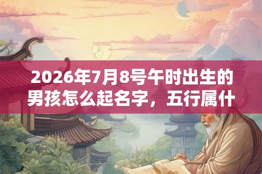2026年7月8号午时出生的男孩怎么起名字，五行属什么