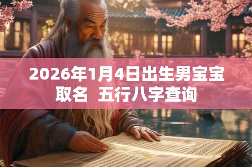 2026年1月4日出生男宝宝取名  五行八字查询