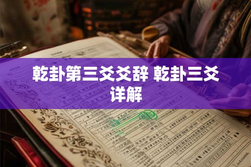乾卦第三爻爻辞 乾卦三爻详解