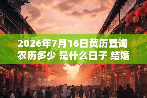 2026年7月16日黄历查询 农历多少 是什么日子 结婚吉时 2026年7月16日黄历查询 农历多少 是什么日子 结婚吉时