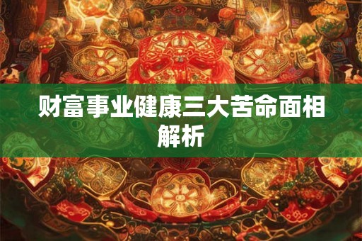 财富事业健康三大苦命面相解析 财富事业健康三大苦命面相解析