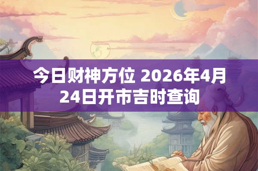 今日财神方位 2026年4月24日开市吉时查询
