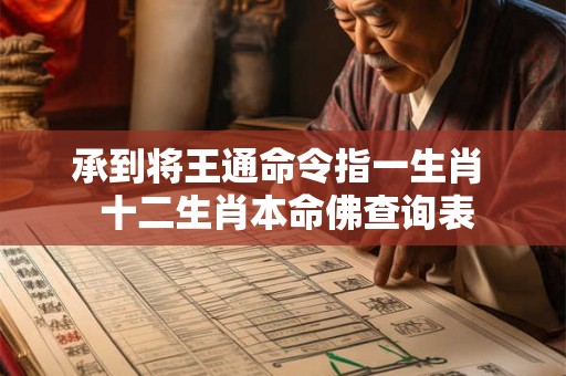 承到将王通命令指一生肖  十二生肖本命佛查询表