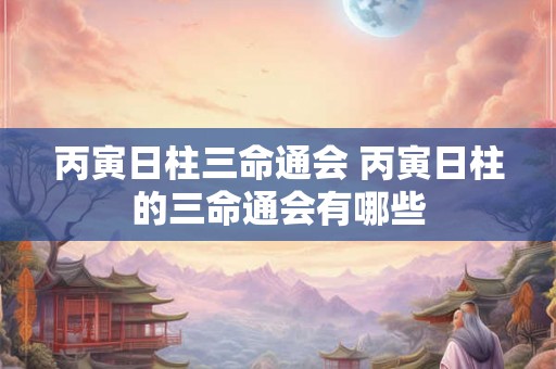 丙寅日柱三命通会 丙寅日柱的三命通会有哪些