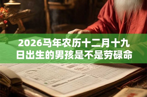 2026马年农历十二月十九日出生的男孩是不是劳碌命？