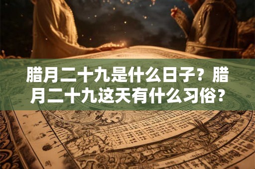 腊月二十九是什么日子？腊月二十九这天有什么习俗？