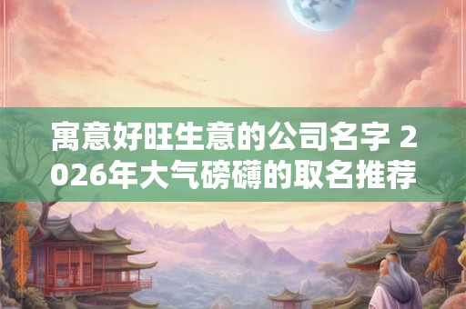 寓意好旺生意的公司名字 2026年大气磅礴的取名推荐