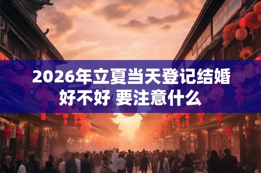2026年立夏当天登记结婚好不好 要注意什么