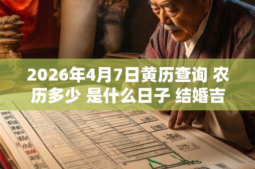 2026年4月7日黄历查询 农历多少 是什么日子 结婚吉时