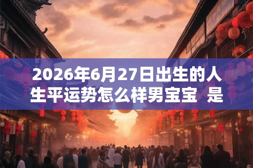 2026年6月27日出生的人生平运势怎么样男宝宝  是哪个生肖