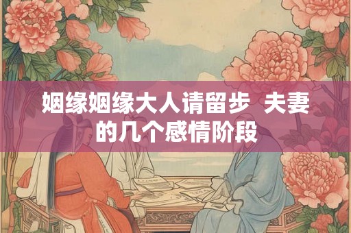 姻缘姻缘大人请留步  夫妻的几个感情阶段