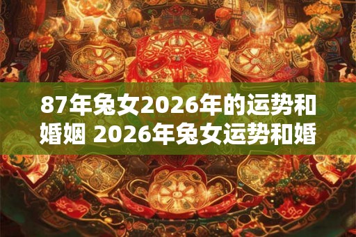 87年兔女2026年的运势和婚姻 2026年兔女运势和婚姻如何