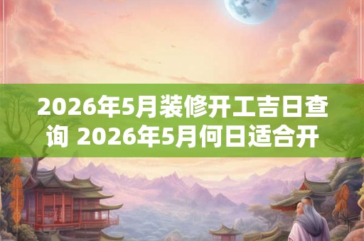2026年5月装修开工吉日查询 2026年5月何日适合开工装修 2026年5月装修开工吉日查询 2026年5月何日适合开工装修