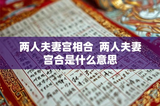 两人夫妻宫相合  两人夫妻宫合是什么意思
