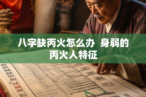 八字缺丙火怎么办  身弱的丙火人特征