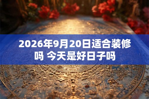 2026年9月20日适合装修吗 今天是好日子吗