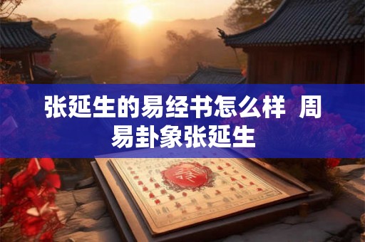 张延生的易经书怎么样  周易卦象张延生