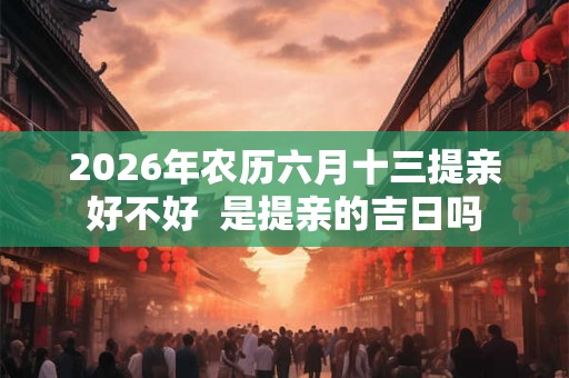 2026年农历六月十三提亲好不好  是提亲的吉日吗