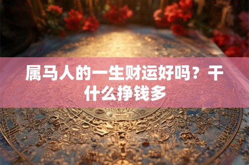 属马人的一生财运好吗？干什么挣钱多