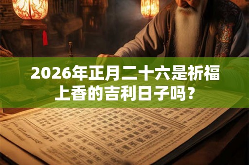 2026年正月二十六是祈福上香的吉利日子吗? 2026年正月二十六是祈福上香的吉利日子吗?