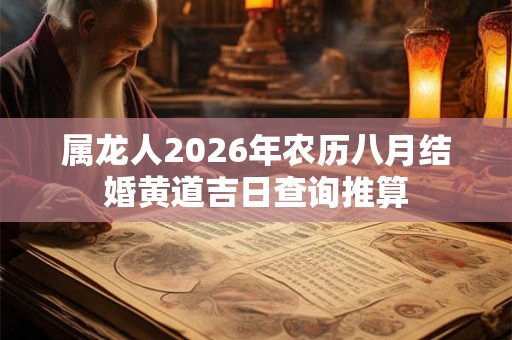 属龙人2026年农历八月结婚黄道吉日查询推算