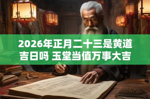 2026年正月二十三是黄道吉日吗 玉堂当值万事大吉
