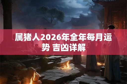 属猪人2026年全年每月运势 吉凶详解