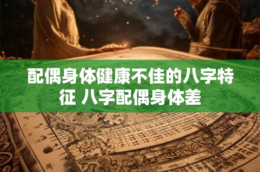 配偶身体健康不佳的八字特征 八字配偶身体差