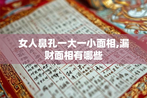 女人鼻孔一大一小面相,漏财面相有哪些