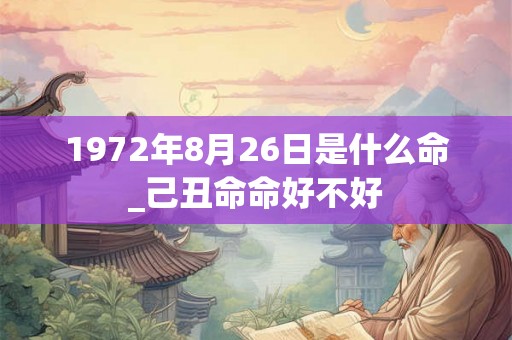 1972年8月26日是什么命_己丑命命好不好