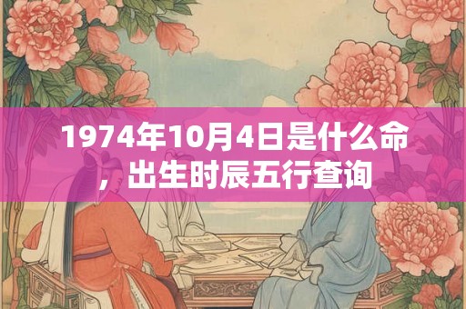 1974年10月4日是什么命，出生时辰五行查询