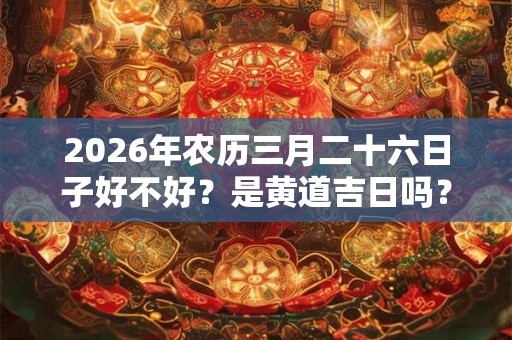 2026年农历三月二十六日子好不好?是黄道吉日吗? 2026年农历三月二十六日子好不好?是黄道吉日吗?