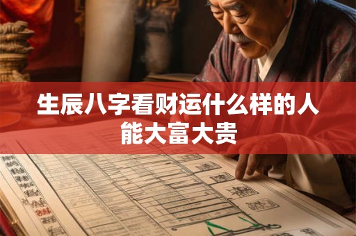 生辰八字看财运什么样的人能大富大贵 生辰八字看财运什么样的人能大富大贵