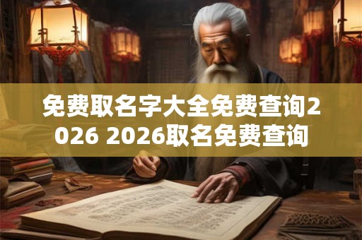 免费取名字大全免费查询2026 2026取名免费查询