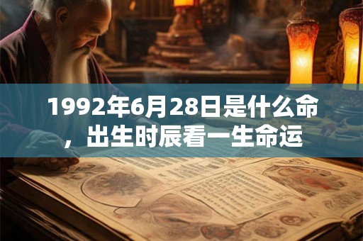 1992年6月28日是什么命，出生时辰看一生命运