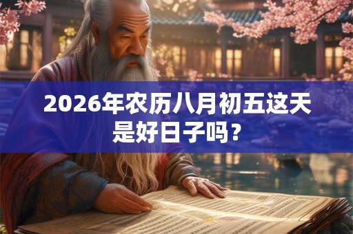 2026年农历八月初五这天是好日子吗？