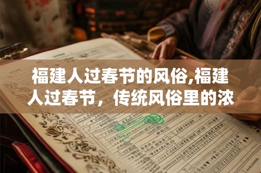 福建人过春节的风俗,福建人过春节，传统风俗里的浓浓年味