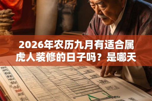 2026年农历九月有适合属虎人装修的日子吗？是哪天？