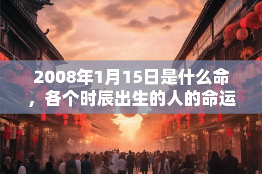 2008年1月15日是什么命，各个时辰出生的人的命运