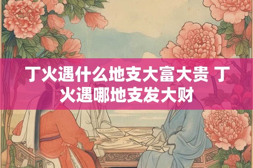 丁火遇什么地支大富大贵 丁火遇哪地支发大财