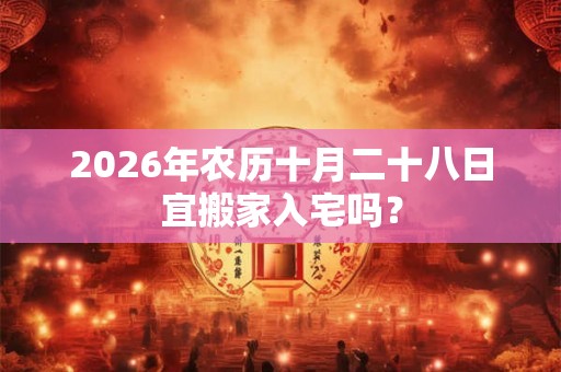 2026年农历十月二十八日宜搬家入宅吗？