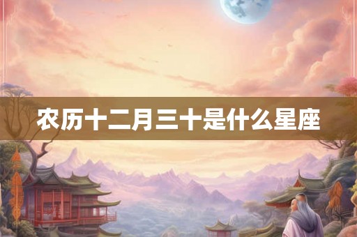 农历十二月三十是什么星座
