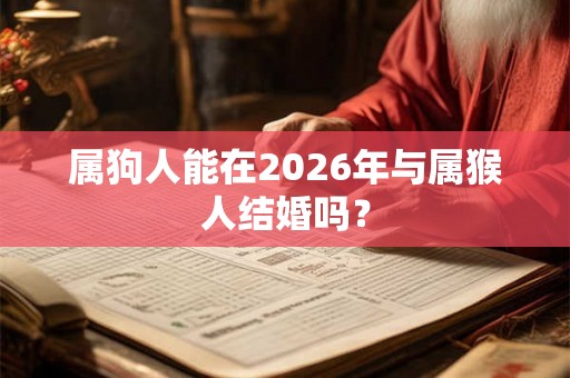 属狗人能在2026年与属猴人结婚吗？
