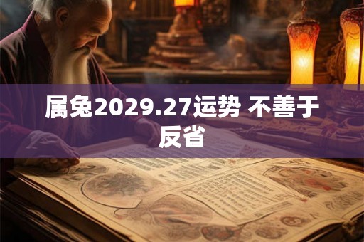 属兔2029.27运势 不善于反省