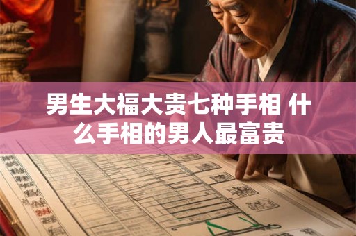 男生大福大贵七种手相 什么手相的男人最富贵