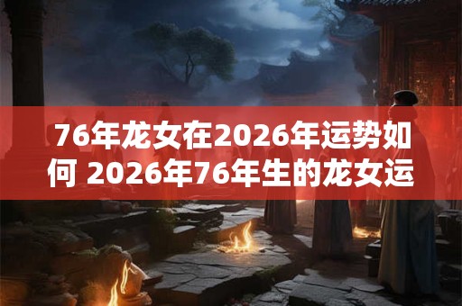 76年龙女在2026年运势如何 2026年76年生的龙女运势如何